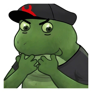 Guy choking himself with hands crossed crying sticker