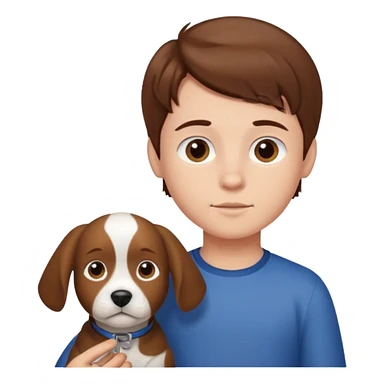 Little boy and dog sticker