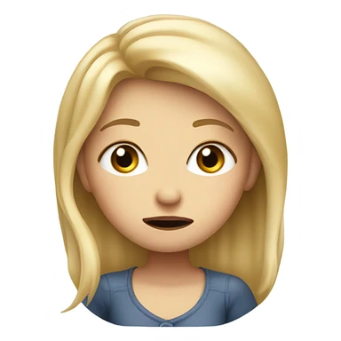 Nervous blonde girl sticker