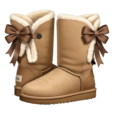 ugg boots that are ankle hight with a cheat bow on the back sticker
