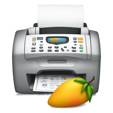 fax machine with mango sticker