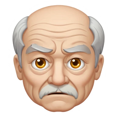 Grumpy old man with one eye sticker
