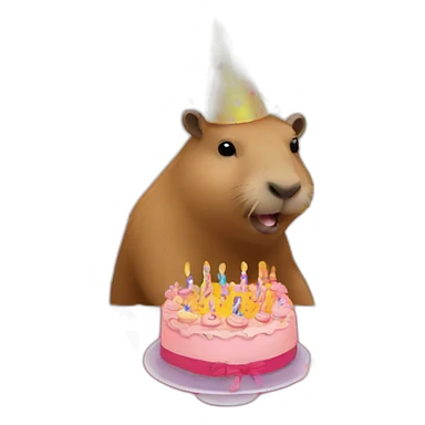 capybara birthday party sticker