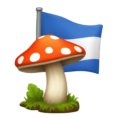 mushroom with an orienteering flag sticker