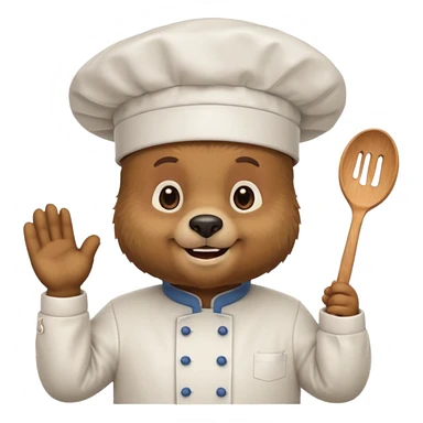 a bear wearing a chef hat  sticker
