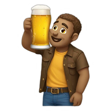 T’osa drinking beer sticker