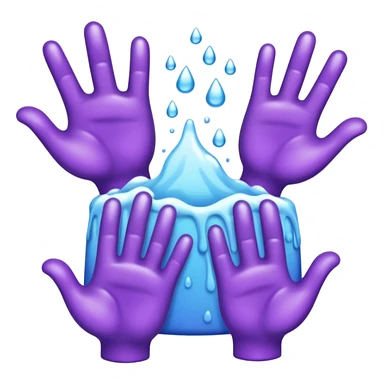 washing four purple hands sticker