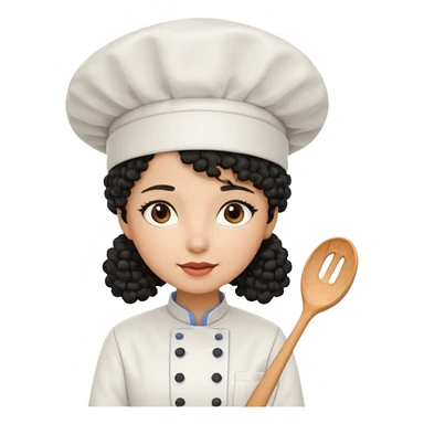 Una chica chef de cabello negro con rulos sticker