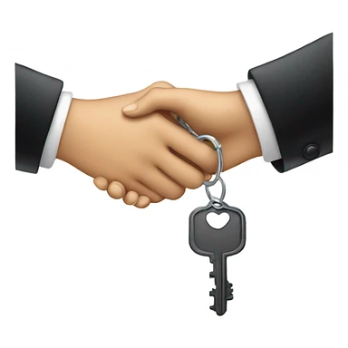 Hands holding elegant key sticker