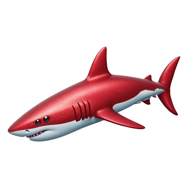 red glitter shark sticker