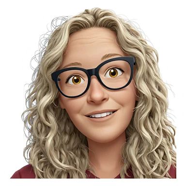 smiling girl with glasses sticker