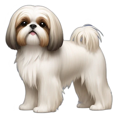 Dog Shih Tzu with long coat full-height  sticker