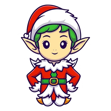 attractive female elf with refined features, elaborate fantasy attire sticker