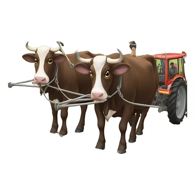 pair of oxen pulling farm plough sticker