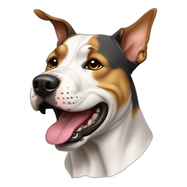 Amstaff double color with golden teeth  sticker