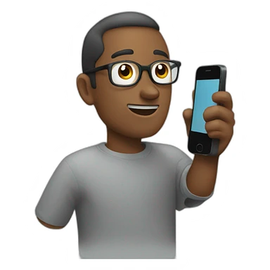 human with smartphone sticker