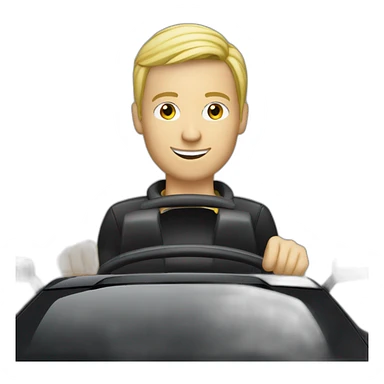 A blonde man driving a Black Opel Tigra cabrio sticker