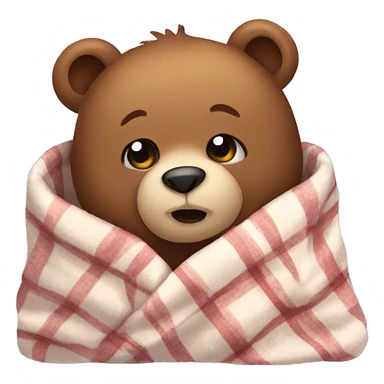 bear cozy in blanket sticker