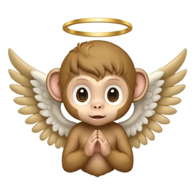 Baby monkey angel  sticker