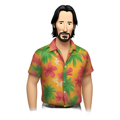 Keanu reeves wearing Hawaiian shirt sticker