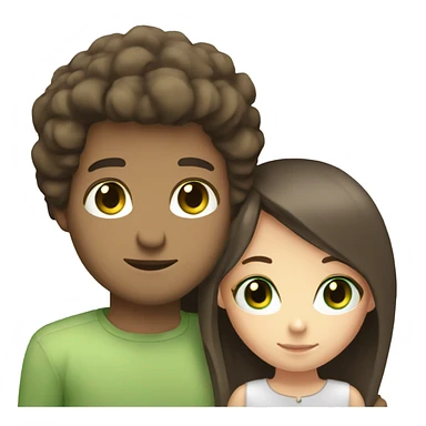 White couple back hug brown eyes girl light green eyes man sticker