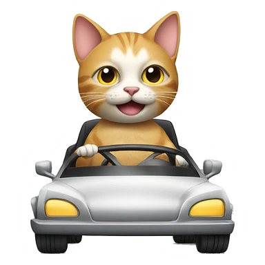 Cat driving a car sticker