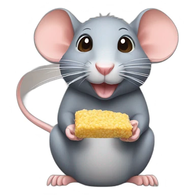 Rat eating food sticker