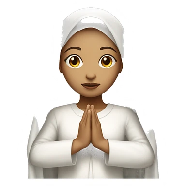 Light skin girl praying with white veil  sticker