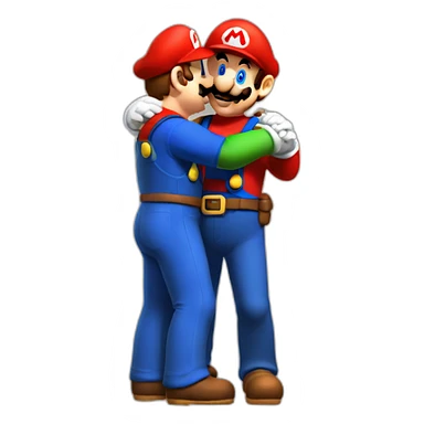 Mario & Luig hug sticker