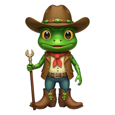 Cowboy frog sticker