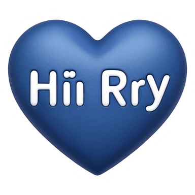 Dark blue heart with the words Hi Ry in the middle  sticker