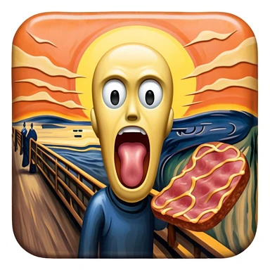 Edvard munch scream with SPAM MEAT landscape  sticker