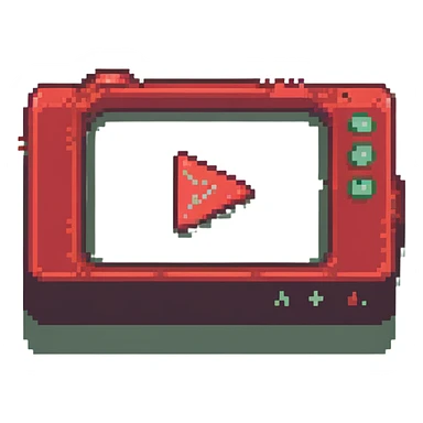 red video streaming icon with play button sticker