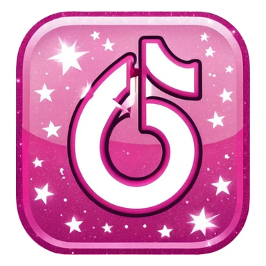 glitter pink logo TikTok sticker