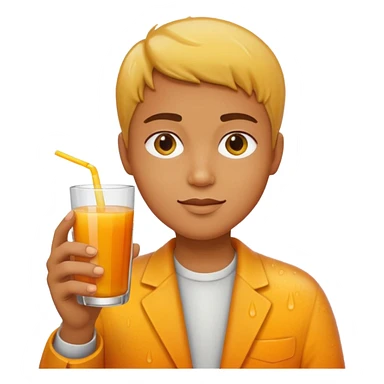 juice, colors yellow,orange,forest fruits, person sticker