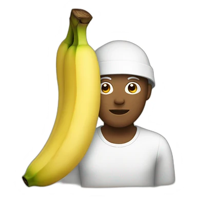 person with a banana on the head sticker
