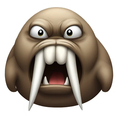 Angry walrus with big tusks  sticker