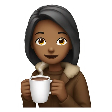 Girl drinking hot chocolate sticker
