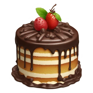 Cake with rich chocolate sticker