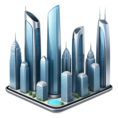 futuristic city sticker