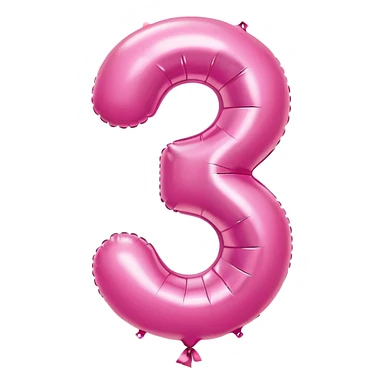 pink balloon number 3 sticker