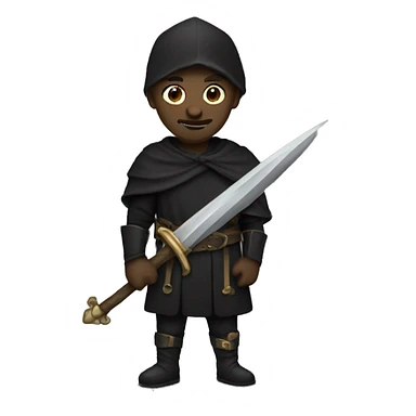 light guy with black medieval clothes and daggers  sticker