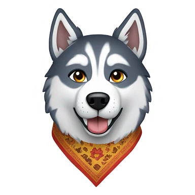 Husky wearing a lions bandana sticker