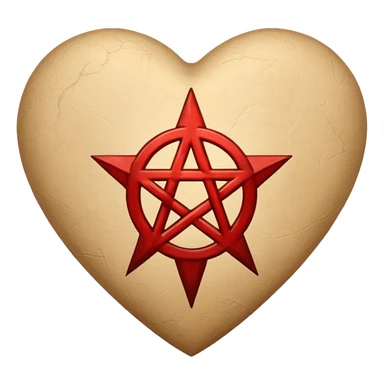 beige heart satanic sticker