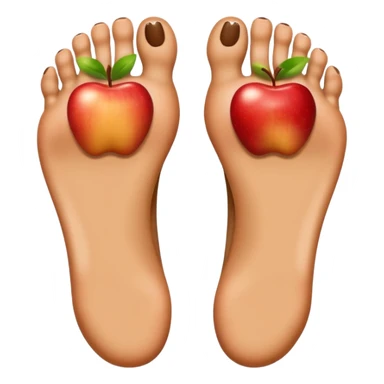two feet side by side, toes visible, apple emoji style sticker
