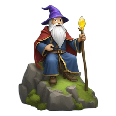 wizard on a mountain sticker