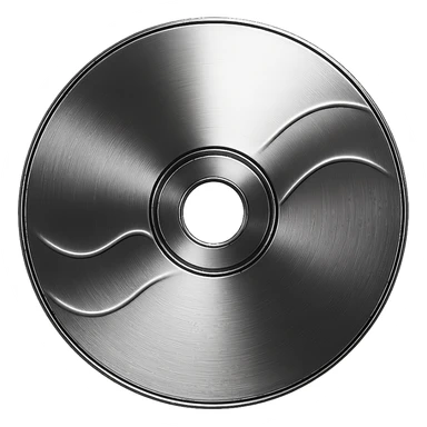 A minimalist CD disc with wave pattern, glowing effect, pink color sticker