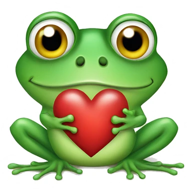 frog with heart sticker