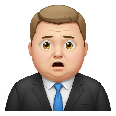 A chubby Ukrainian man in a suit is terrified sticker