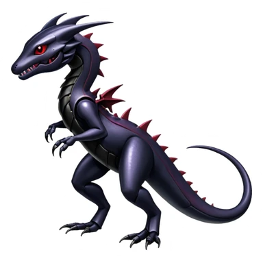 Shiny Gothic Edgy epic Salandit-Genesect-Miraidon-Fakémon-hybrid-creature (full body)  sticker